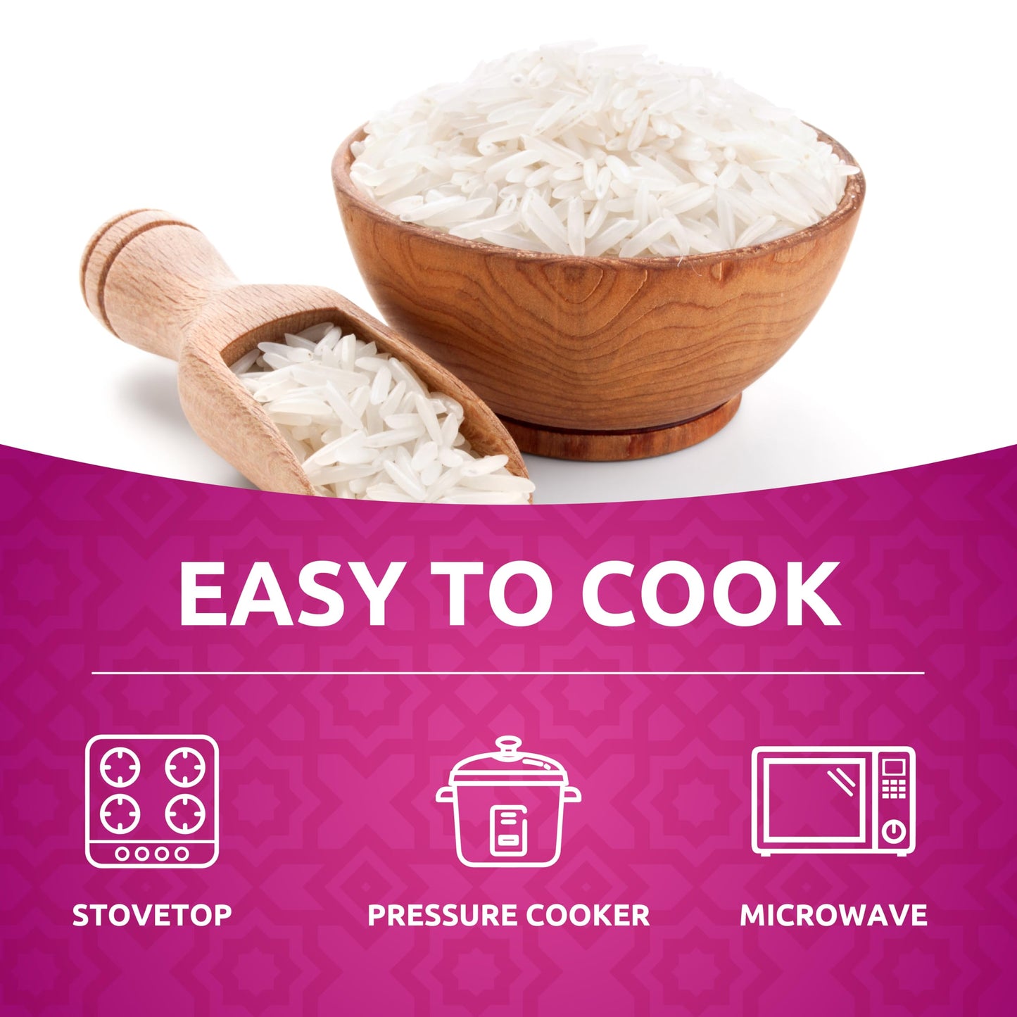 Authentic Smoked Basmati Rice by Khazana in 2 lb Resealable Zipper Bag - Aromatic and Flavorful Indian Grain - Non-GMO, Gluten Free, Kosher, Cholesterol Free
