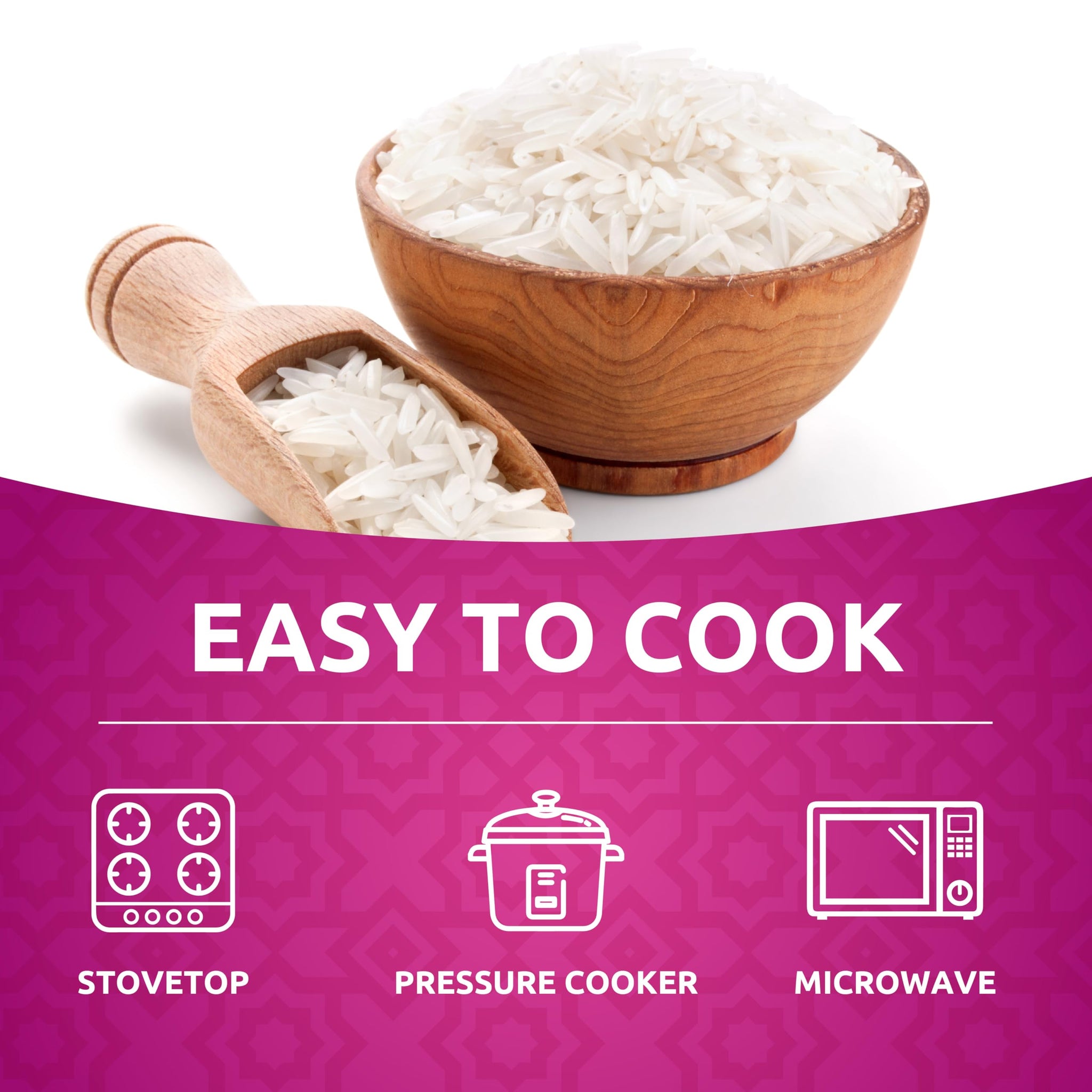 Authentic Smoked Basmati Rice by Khazana in 2 lb Resealable Zipper Bag - Aromatic and Flavorful Indian Grain - Non-GMO, Gluten Free, Kosher, Cholesterol Free