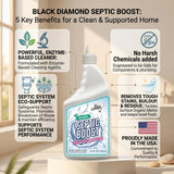 Septic Safe Toilet Bowl Cleaner - Septic Boost Acid-Free Toilet Cleaner with Enzymes for Septic Tank Treatment - Effective Cleaning & Deodorizing