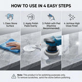 Marble Polishing Paste, Stone Cleaner & Shine Restorer for Countertops, Granite & Quartz Polish, Mirror Finish Stone Care Compound for Floors, Walls