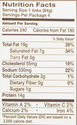 Niman Ranch, Sausage Bratwurst Pork, 12 Ounce