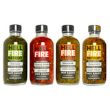 Hell Fire Detroit Hot Box #1 Gift Box (Mild, Medium, Hot, Extra Hot), Crafted with Fresh, Fire-Roasted Poblano, Cherry Bomb, Manzana, and Habanero