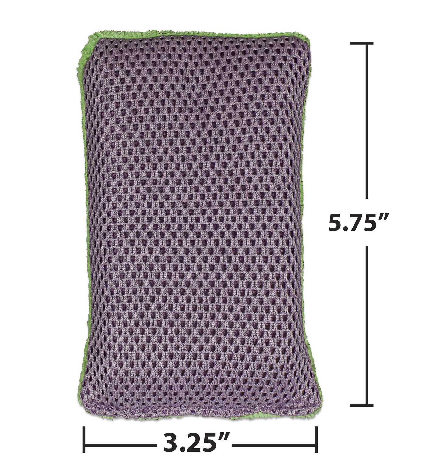 CleanAide Double-Sided Microfiber Sponge 2-in-1 Scrubber for Kitchen and Bathroom, Reusable Non-Scratch Dishwashing, Heavy-Duty Scouring, Absorbent