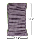 CleanAide Double-Sided Microfiber Sponge 2-in-1 Scrubber for Kitchen and Bathroom, Reusable Non-Scratch Dishwashing, Heavy-Duty Scouring, Absorbent