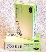 100 Pcs Noble Products Disposable Vinyl Gloves Latex Free Powder Free Clear Gloves for Cleaning Cooking Beauty Dishwashing Transparent (Medium)