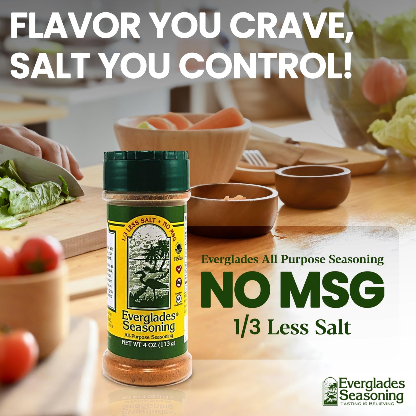Everglades All Purpose Seasoning - 1/3 Less Salt Southern Blend - 4 oz