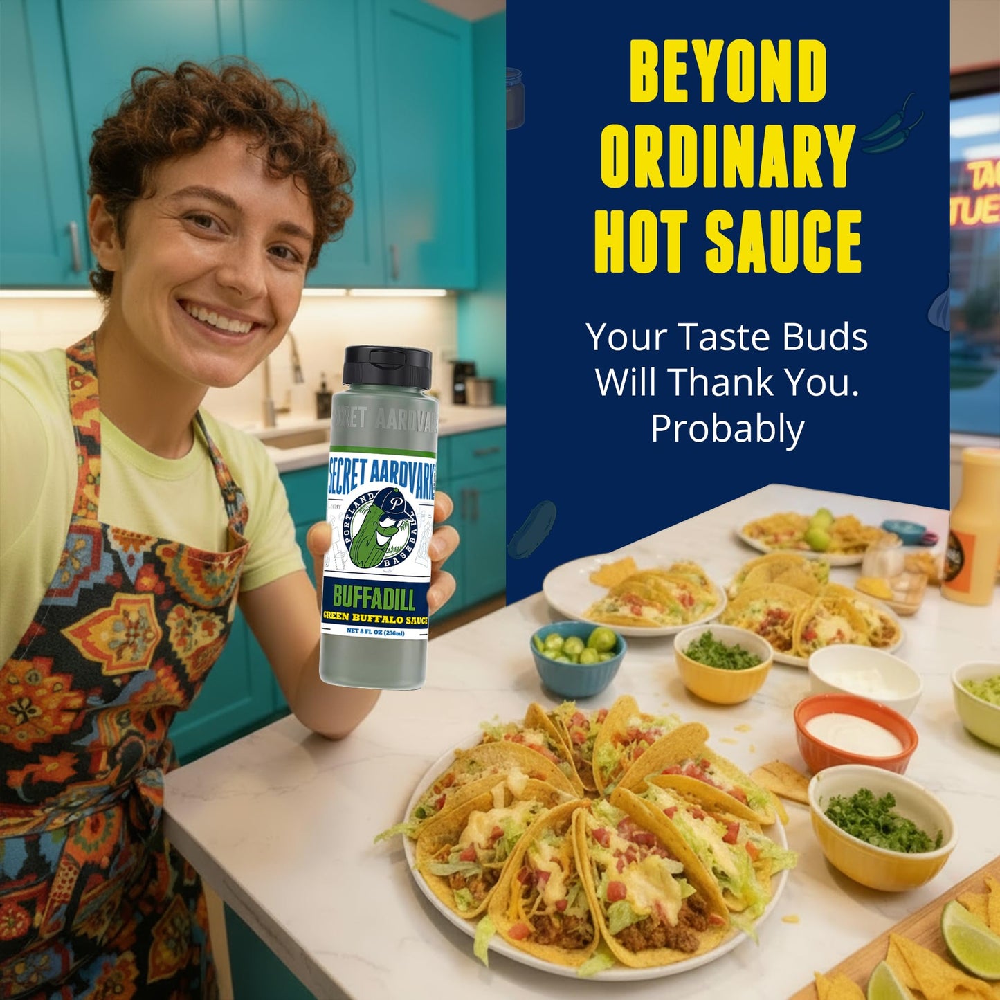 Secret Aardvark BuffaDill Green Buffalo Wing Sauce, 8 fl oz