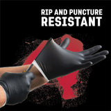 Venom Steel Industrial Nitrile Gloves, Chemical Resistant Disposable Black Gloves, Latex-Free, Powder-Free, Textured Grip, Heavy Duty Two-Layer