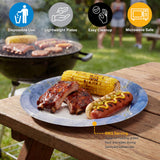 PAMI Disposable Paper Plates 10 Inch, Pack of 50 Plates, Sapphire Mist Collection Heavy Duty Dinner Plates, Oil & Water Resistant, Microwave Safe