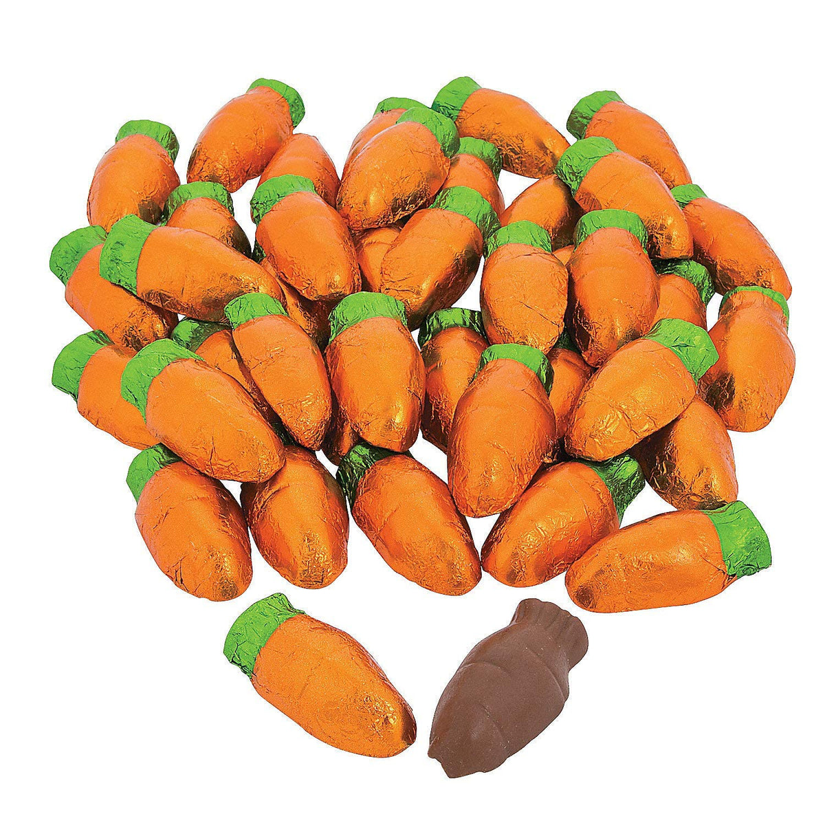 12-Count Easter Milk Chocolate Carrots Mesh Bags, Double Crisp Parsnip Pete's Bunny Treats, Individually Wrapped Foils, Kosher Certified Dairy, 3.35