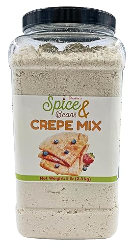 Crepe Mix, Easy Crepe Batter Mix for Sweet & Savory Crepes, Breakfast & Dessert Mix, by Dasher’s Spice & Beans, Bulk 5 lb Container