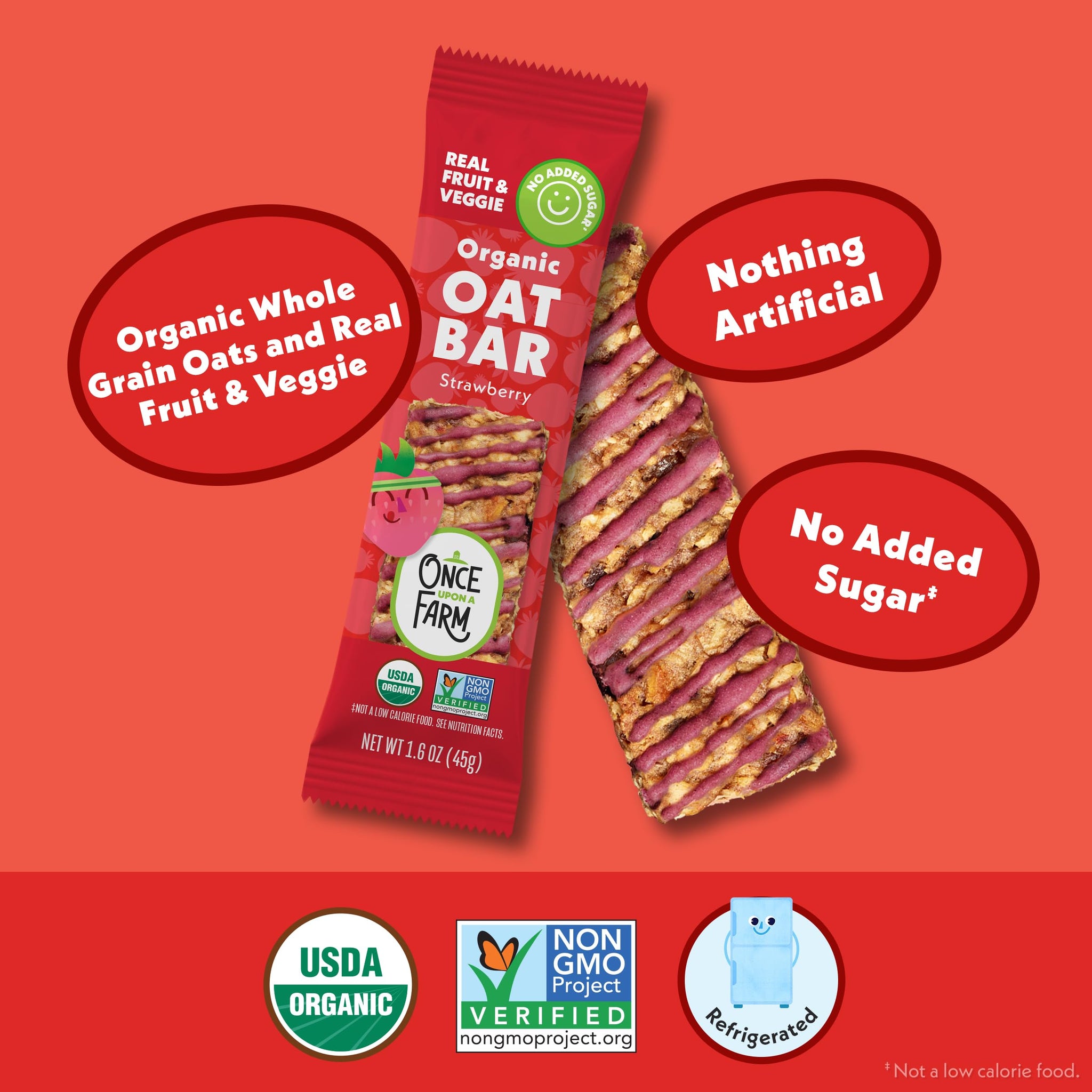 Once Upon a Farm Organic Strawberry Refrigerated Oat Kids' Bar,1.6oz