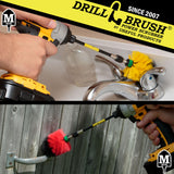 Mini Size Bathroom, Kitchen, and Garage Medium and Stiff Brushes with Extension