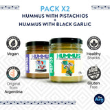 THEARG THE ARG | Pack Chickpeas Hummus with Pistachios + Black Garlic | for Chips Crackers Bread and More | Natural Healthy Snacks