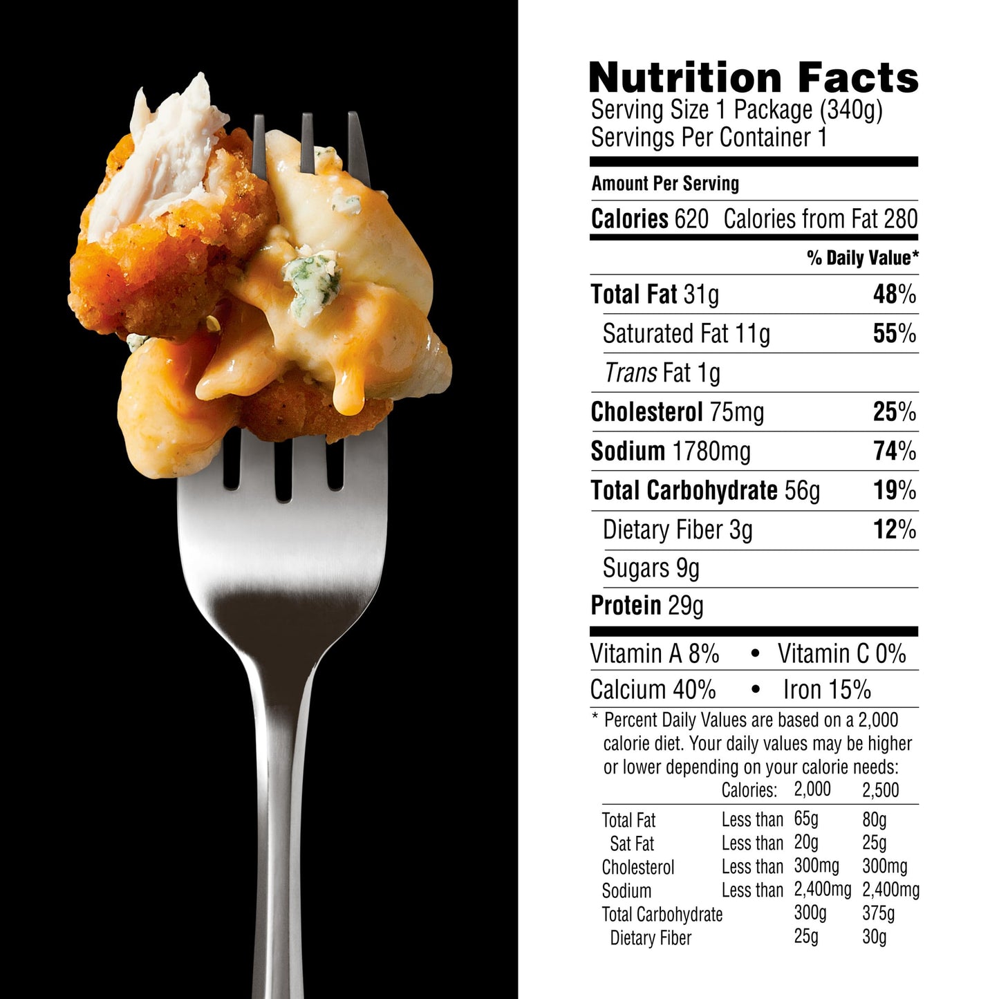 DEVOUR Buffalo Style Chicken Mac & Cheese with Buffalo Cheddar Cheese Sauce & Blue Cheese Frozen Meal, 12 oz Box