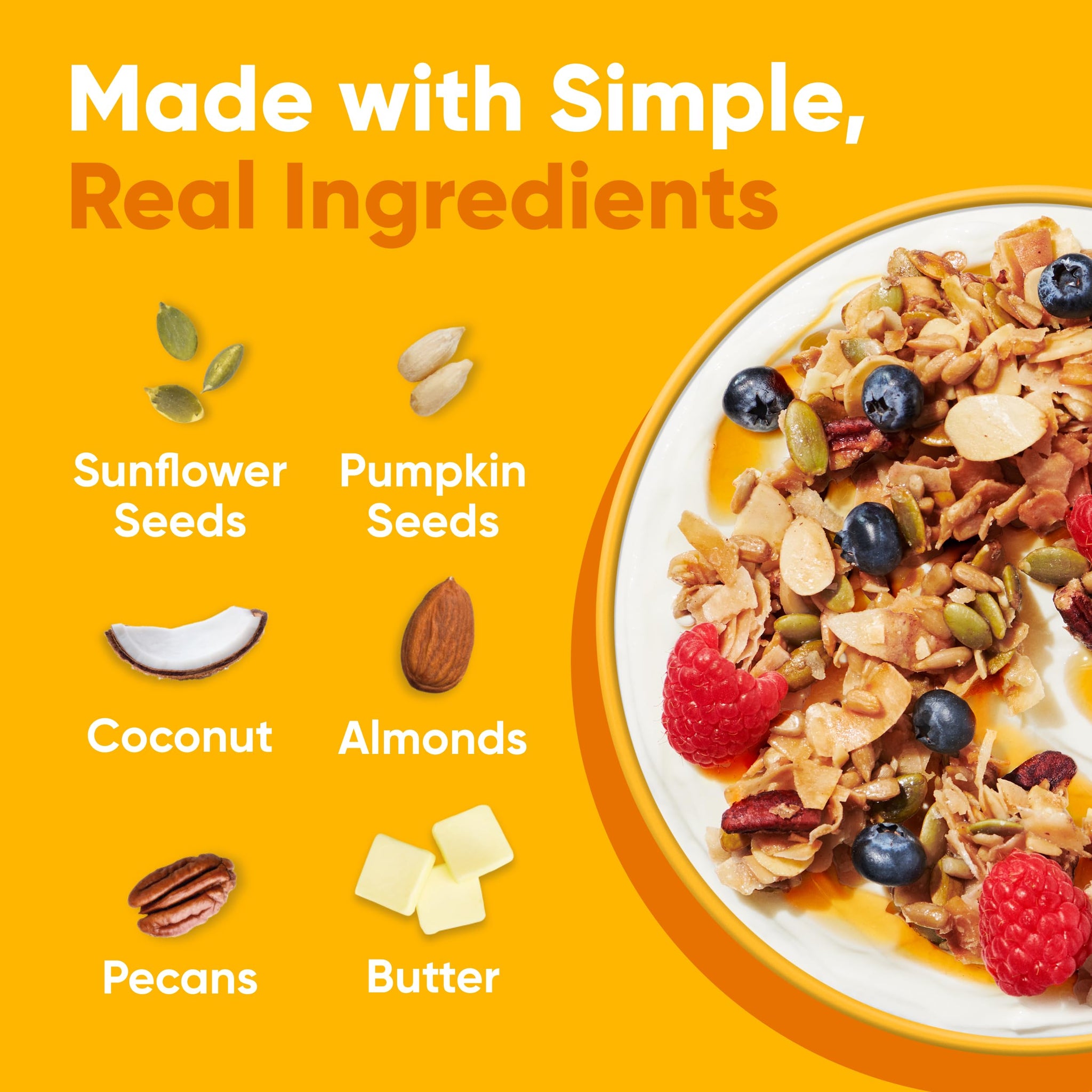 NuTrail Nut Granola Cereal, Honey Nut, No Sugar Added, Keto, Low Carb, Gluten Free, Grain Free, Healthy Breakfast 8 oz. 6 Count