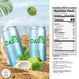 Oasis Coconut Water, 12 Pack, 100% Pure Coconut Water with Electrolytes, Natural Hydration Electrolyte Water Drink, Low Calorie, No Sugar Added, No