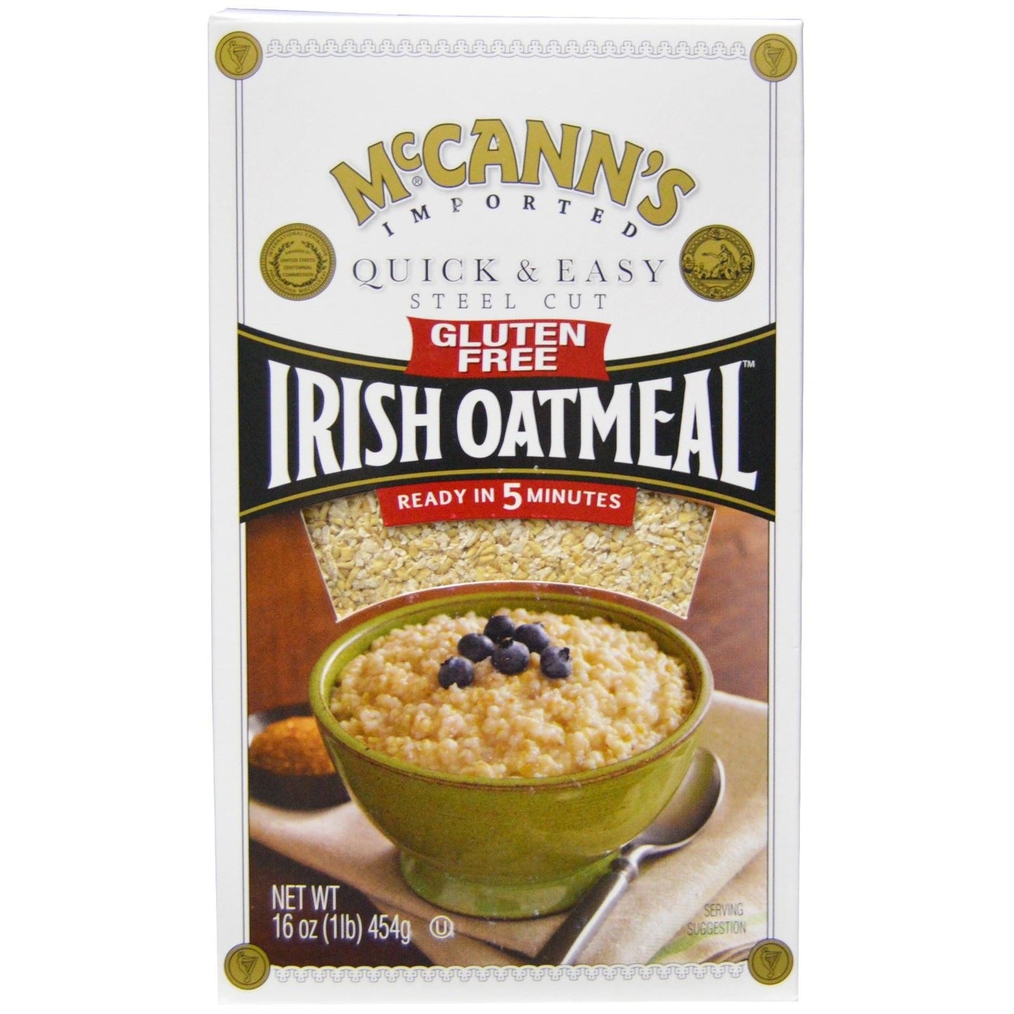 MCCANN OATS STEEL CUT Q&E GF BOX 16OZ