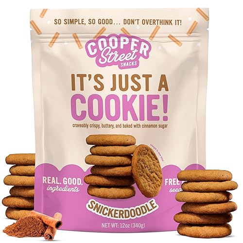 Cooper Street Snacks Snickerdoodle Cookies - Made with Real Butter & Avocado Oil, Nut, Soy & Seed Oil Free, Thin & Crispy Cinnamon Sugar Snacks
