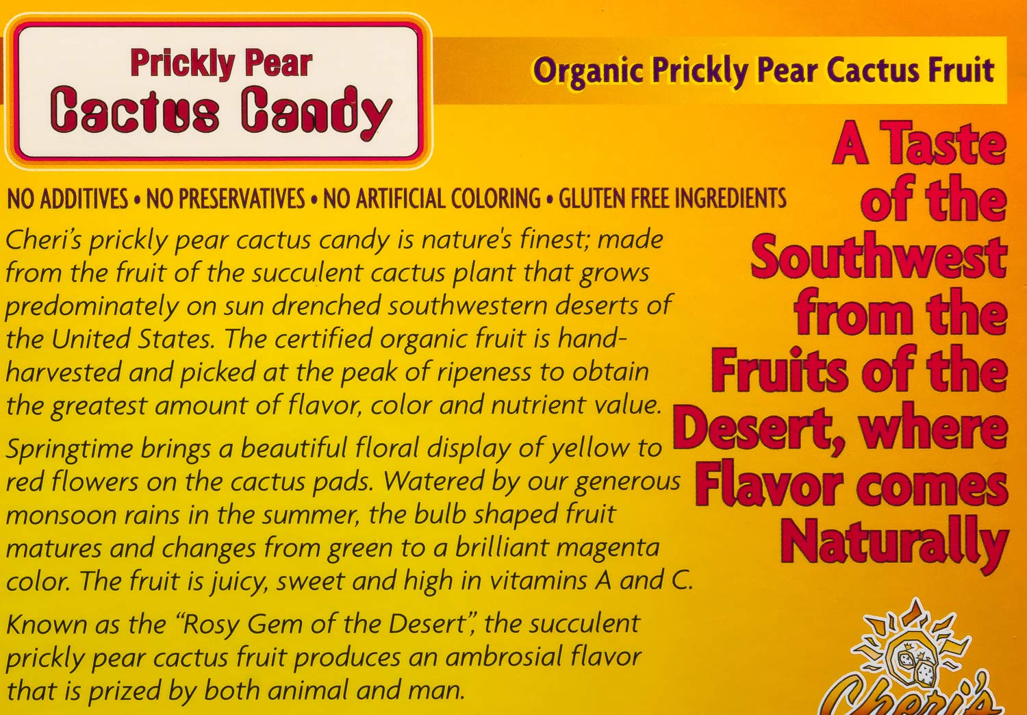 Cheri's Desert Harvest Prickly Pear Cactus Jelly Candies, 12 Pieces, 8.5 Ounces