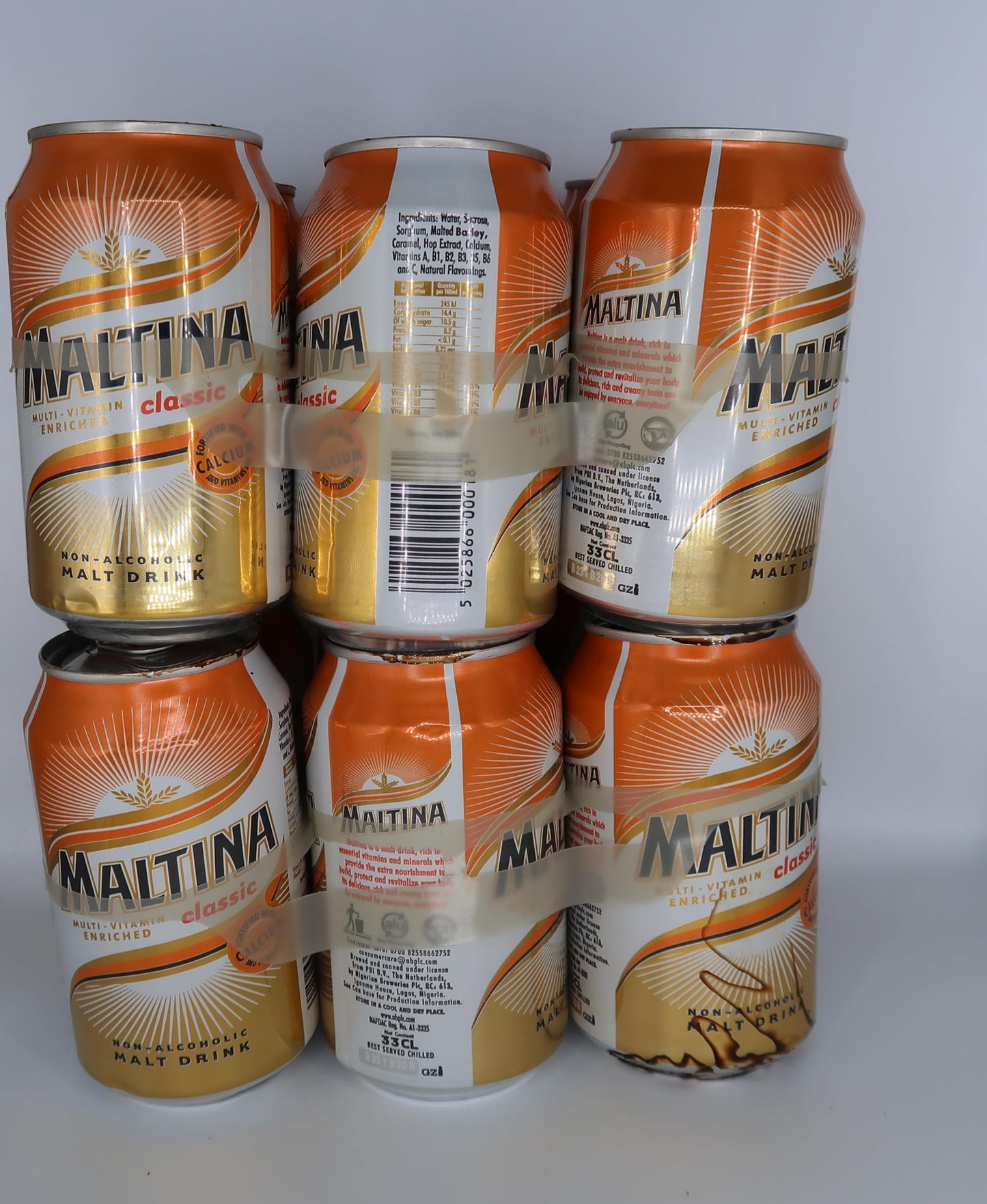 Maltina Classic Malt Drink FROM NIGERIA (12 cans) NON ALCOHOLIC BEVERAGE