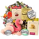 Gift Basket Village Easter Sweets Gift Basket Pre Filled Easter Basket Ideas for Kids & Adults with Candy, Plush Flamingo, Cocoa, and Cookies, Teenage