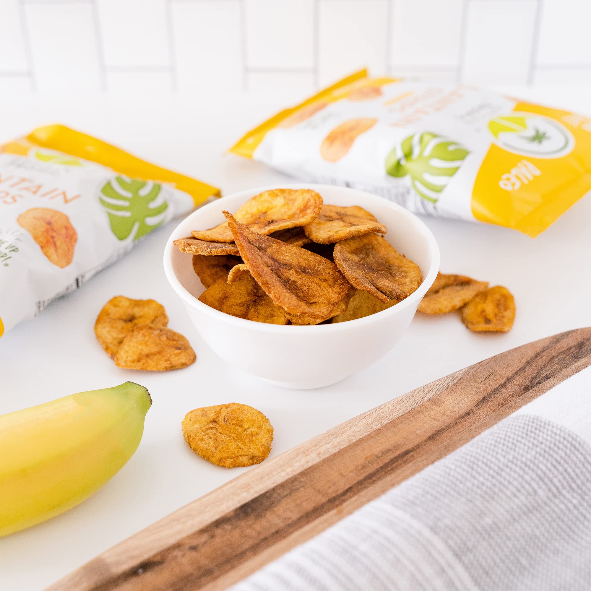 ARTISAN TROPIC Plantain Strips Naturally Sweet - 8 Pack, 2oz - Vegan, Paleo, Gluten Free Chips - Individual Bags Healthy Snacks for School, Gym, Kids