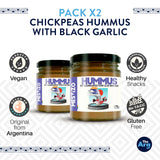 THEARG THE ARG | Pack x2 Chickpeas Hummus with Black Garlic | Dip your Chips Crackers Bread and More | Healthy Snacks 100% Natural