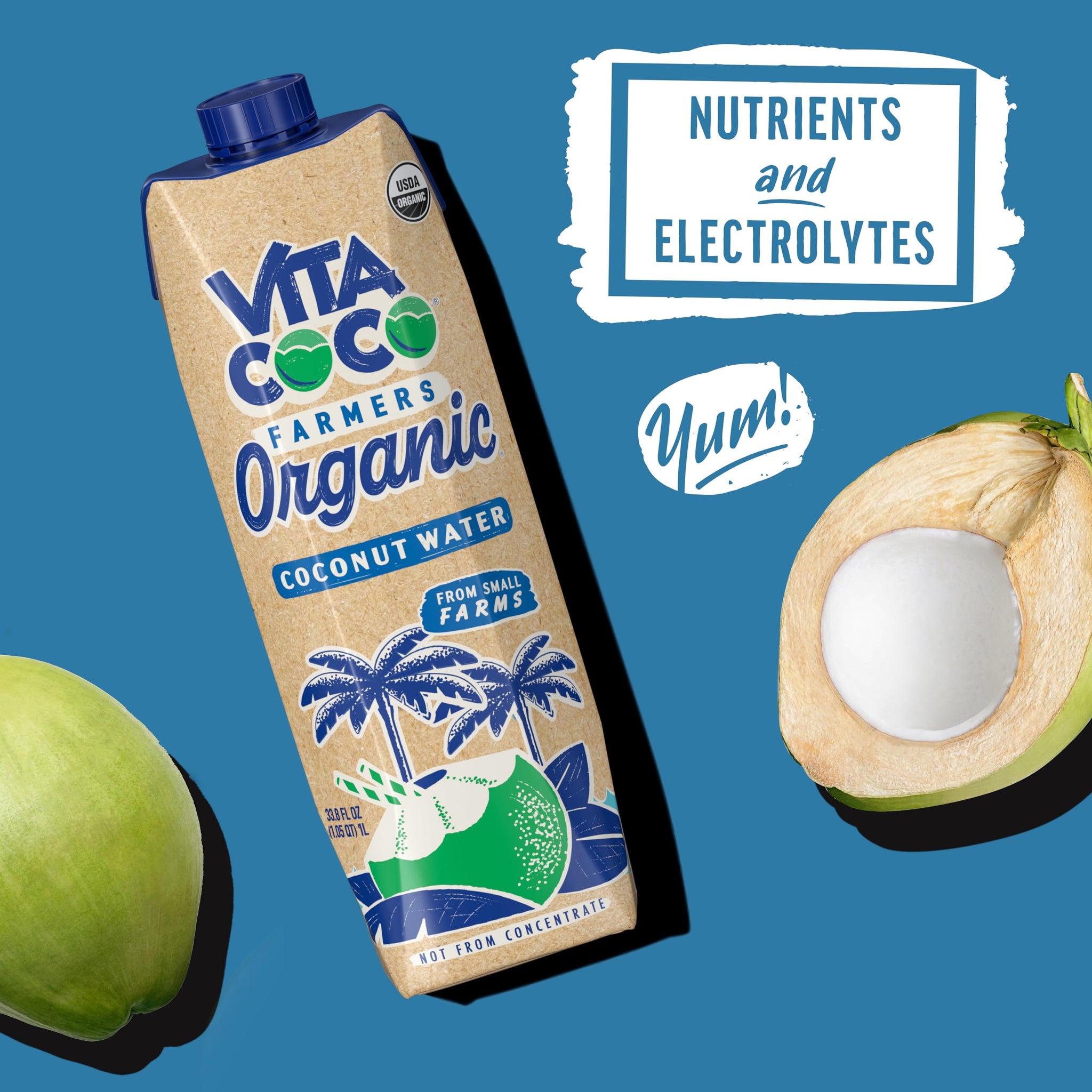 Vita Coco Farmers Organic Coconut Water, 33.8 Fl Oz