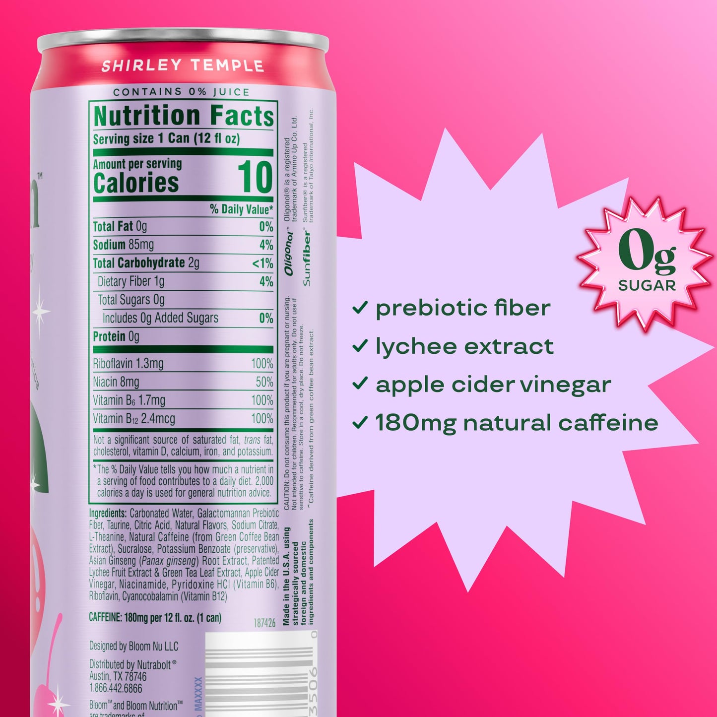 Bloom Nutrition Sparkling Energy Drink - Natural Caffeine, Zero Sugar, 180mg Caffeine - Antioxidant-Rich with Green Coffee Bean, Green Tea Extract