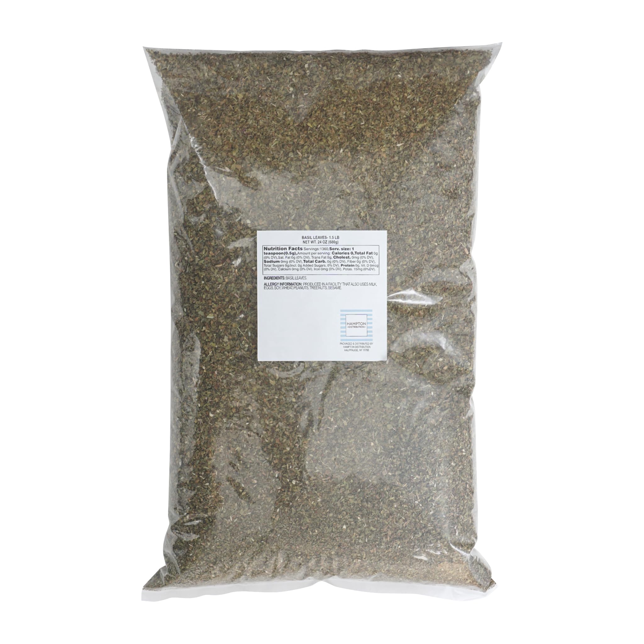 Basil Leaves, 1.5 Pound Bag, Hampton Distribution