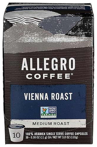 Allegro Coffee, Coffee Vienna Roast Pods 10 Count, 3.8 Ounce