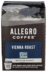 Allegro Coffee, Coffee Vienna Roast Pods 10 Count, 3.8 Ounce