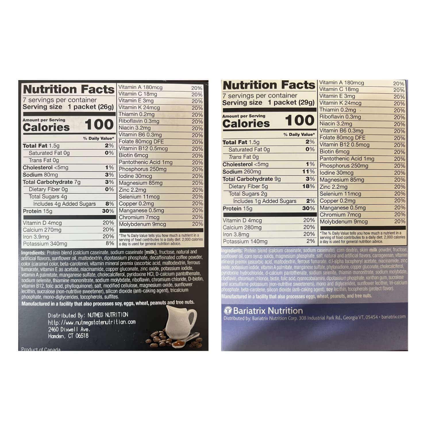 PROTIFIT - High Protein Caramel Caffe Latte & Vanilla Pudding & Shake Mix 2 Pack, 15g Protein, Low Calorie, Low Fat, Low Carb, Aspartame Free, Idea