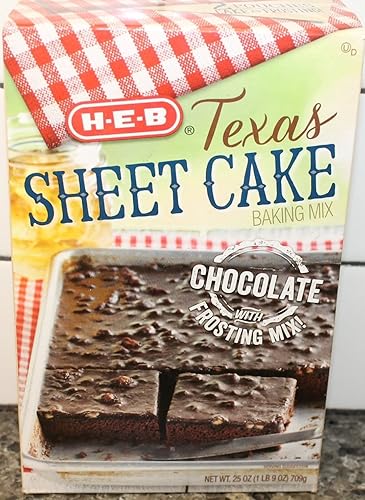 HEB Texas Chocolate Sheet Cake Baking Mix 25oz Box (Pack of 3)