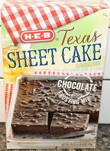 HEB Texas Chocolate Sheet Cake Baking Mix 25oz Box (Pack of 3)
