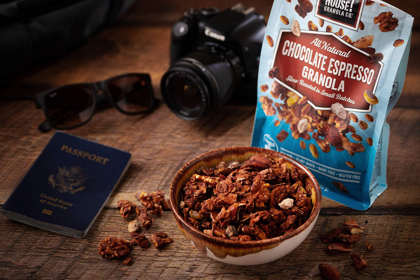 NutHouse! Granola Company - Premium Chocolate Espresso Granola | Certified Gluten-Free, Non-GMO, Kosher | Vegan | 11.5 oz. Bag (3-Pack)