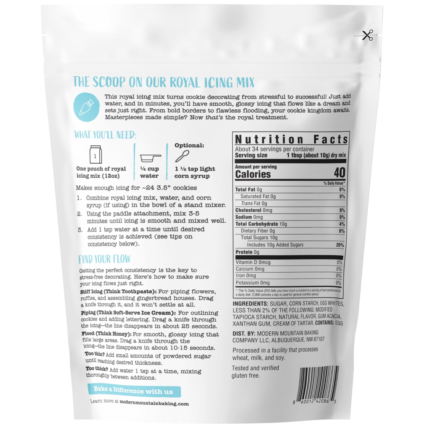 Royal Icing Mix (12oz) Premium Royal Icing for Sugar Cookies, Easy to Use, Achieve the Perfect Consistency, Tastes Amazing, Naturally Flavored
