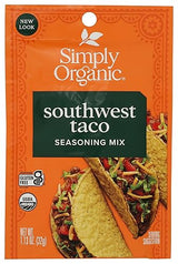 Simply Organic, Seasoning Mix Southwest Taco, 1.13 Oz