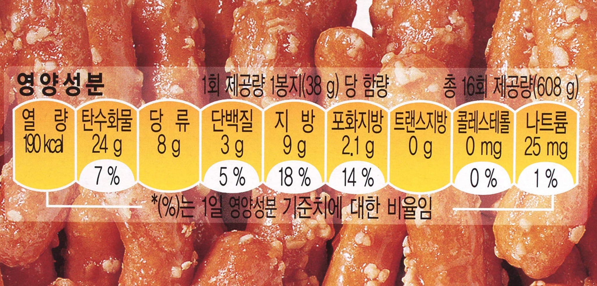 Sweet & Honey flavor Classic Korean Snack, ???, 38g (Pack of 16)