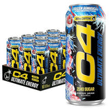 C4 Ultimate Energy Drink, 300mg Caffeine, Zero Sugar, High-Performance Energy for Pre-Workout, Endurance, and Focus, Frozen Bombsicle, 16oz (Pack