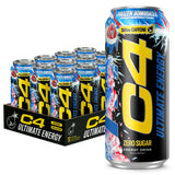 C4 Ultimate Energy Drink, 300mg Caffeine, Zero Sugar, High-Performance Energy for Pre-Workout, Endurance, and Focus, Frozen Bombsicle, 16oz (Pack