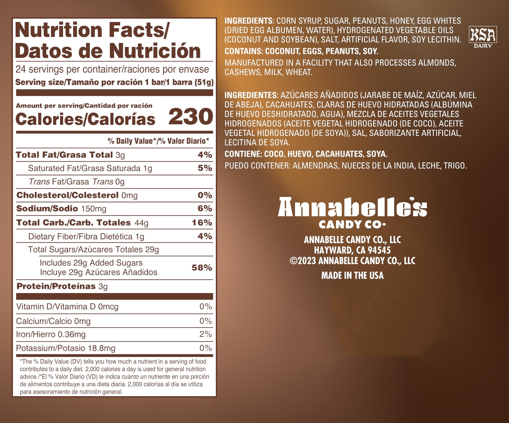Annabelle's Big Hunk Candy Bar, 1.8-Ounce Bars (Pack of 24)