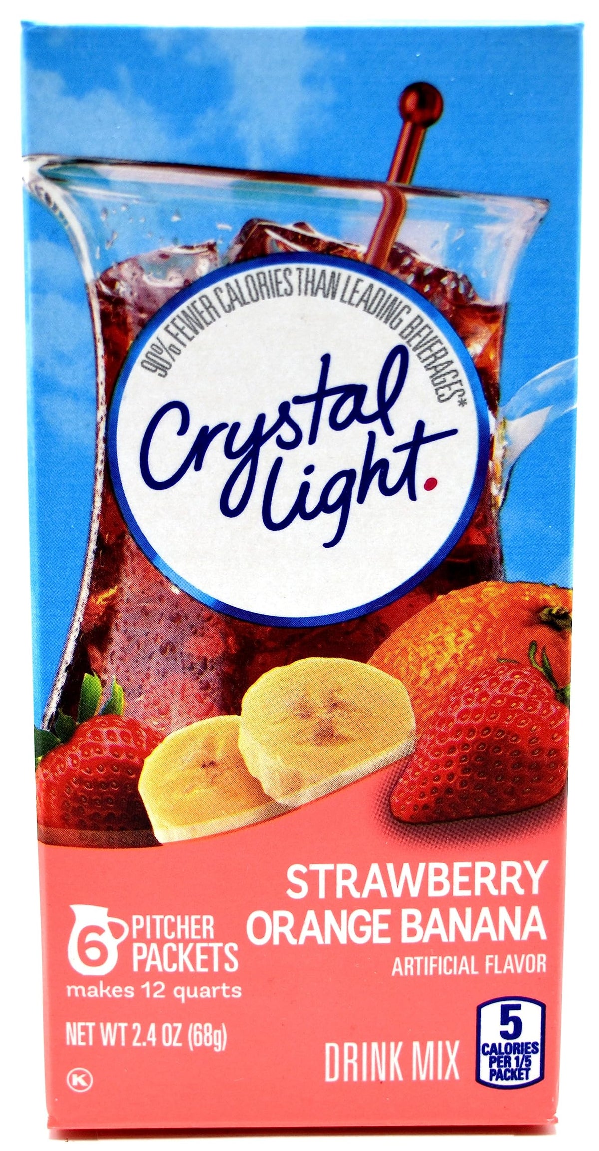 Crystal Light Strawberry Orange Banana Drink Mix, 12-Quart 2.4-Ounce Canister (Pack of 16)