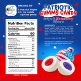 Patriotic Candy - Gummy Balls - 30 Count - 19 Oz Jar - 4th of July Candy Individually Wrapped - Red White and Blue Gummy Candies - Strawberry & Grape