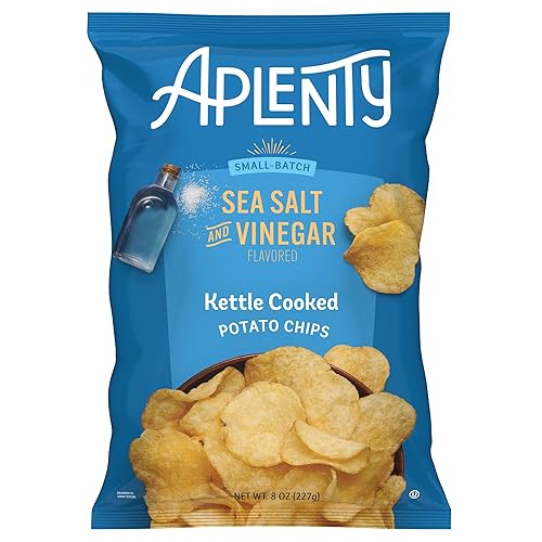 Amazon Brand, Aplenty Kettle Cooked Potato Chips, Sea Salt And Vinegar, 8 Oz