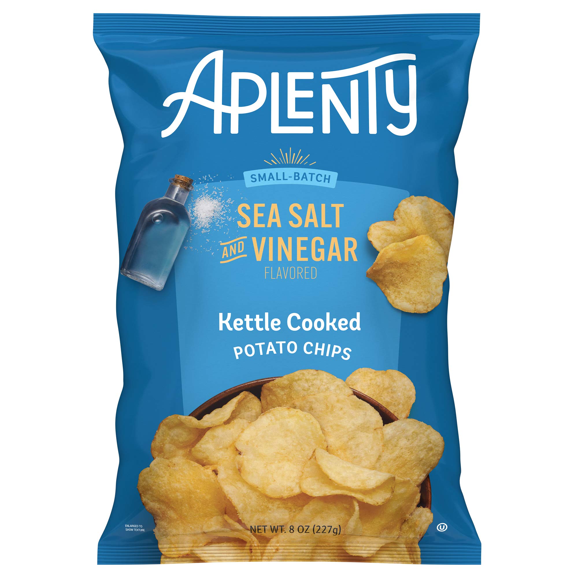 Amazon Brand, Aplenty Kettle Cooked Potato Chips, Sea Salt And Vinegar, 8 Oz