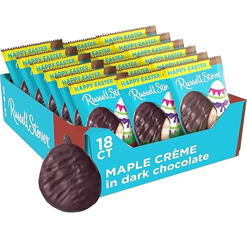 Russell Stover Easter Maple Creme Dark Chocolate Easter Egg, 1.3 oz each (Pack of 18)