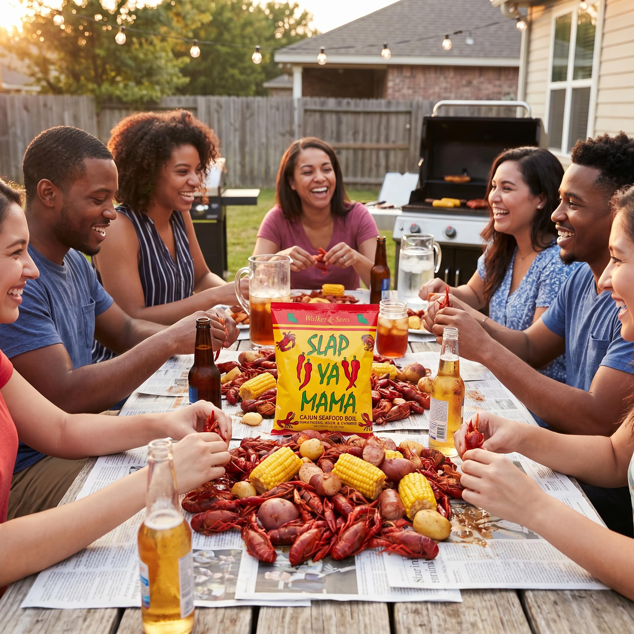 Slap Ya Mama Seafood Boil 4 LB (Pack of 2) - Seasoning Mix for Shrimp Crab Crawfish and Lobster - Backyard Seafood Boil Pack with Refrigerator Magnet
