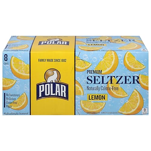 Polar, Lemon Seltzer Cans, 8 Pack